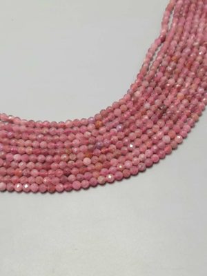 perles tourmaline rose facetté 4mm