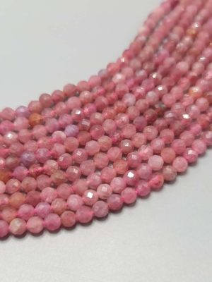perles tourmaline rose facetté 4mm