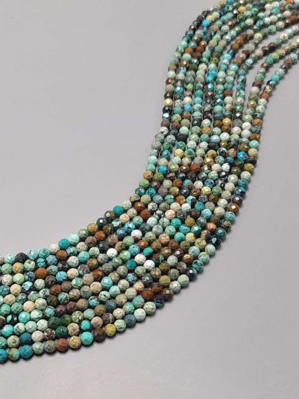Perles facettés turquoise tibétaine 4mm