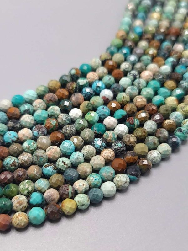 Perles facettés turquoise tibétaine 4mm