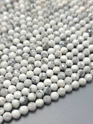 Perles facettés howlite A 4mm