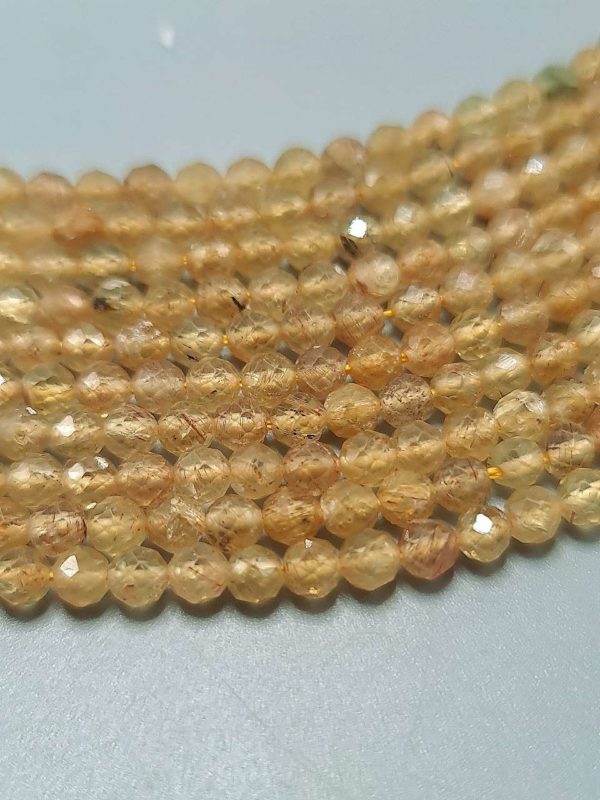 Perles facettées apatite jaune 4mm