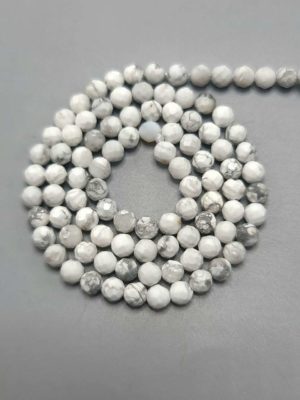 Perles facettés howlite A 4mm