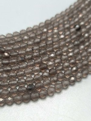 Perles facettés quartz fumé 4mm