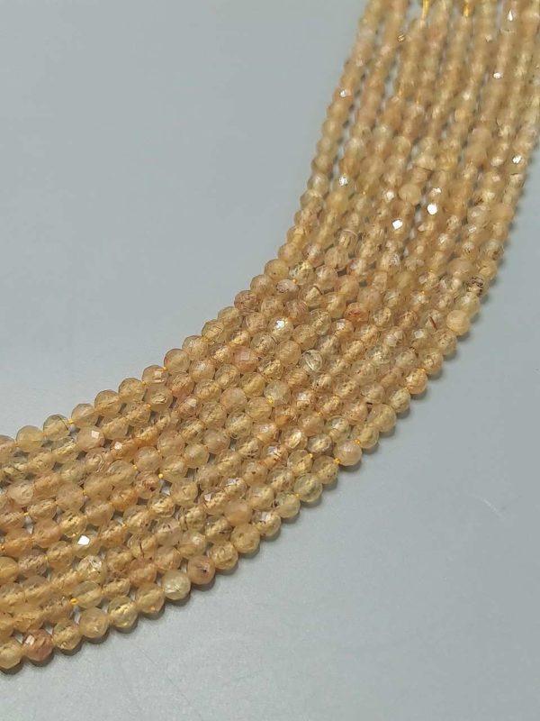 Perles facettées apatite jaune 4mm