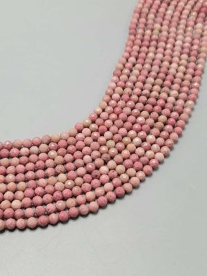 Perles facettées rhodonite rose 4mm