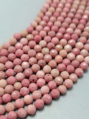 Perles facettées rhodonite rose 4mm