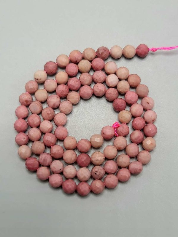 Perles facettées rhodonite rose 4mm