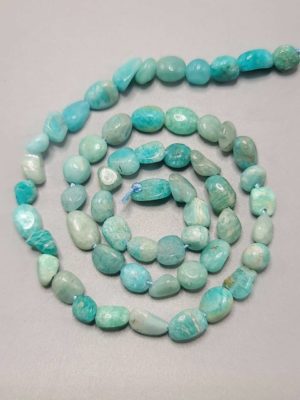 perles amazonite nuggets 6 - 8mm