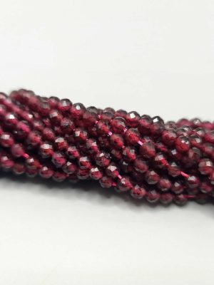 Perles facettés grenat 3mm