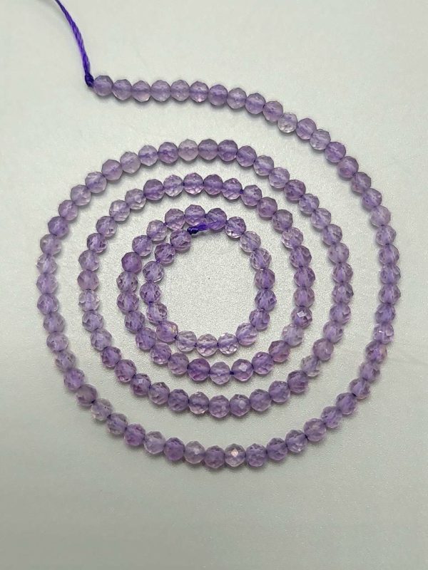 perles amethyste facettée 3mm