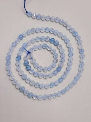 perles facetté aigue marine 3mm