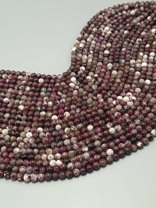 Perles tourmaline rose A 6mm