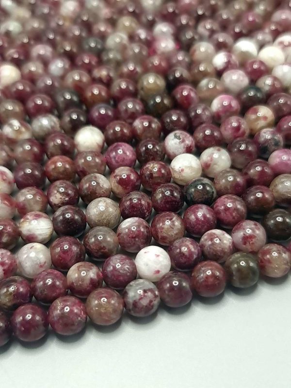 Perles tourmaline rose A 6mm