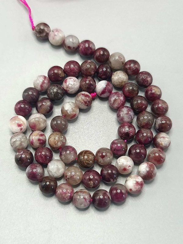 Perles tourmaline rose A 6mm