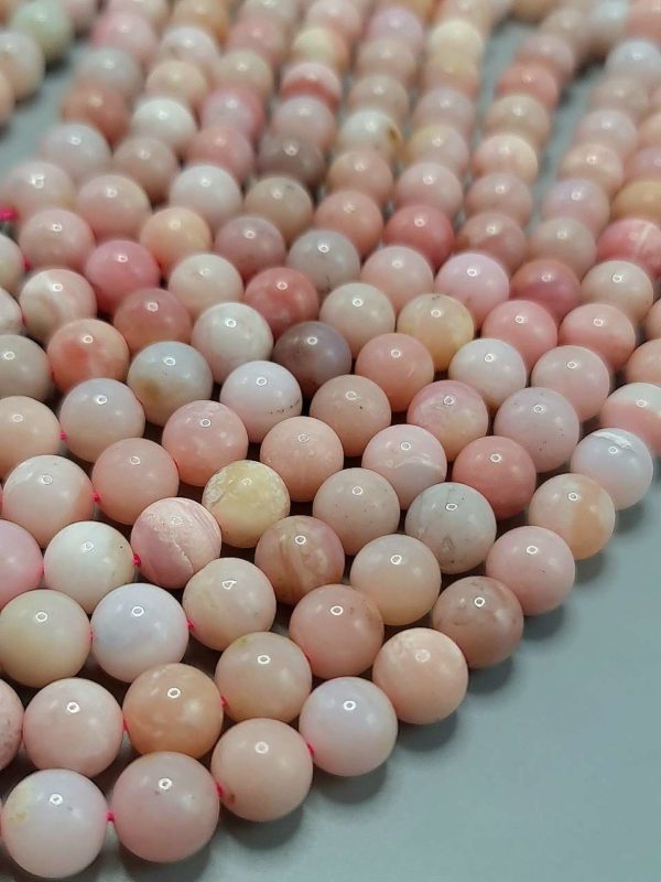 Perles opale rose Pérou 8mm