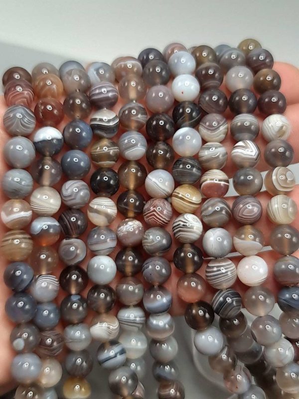 perles d'agate botswana AA 8mm