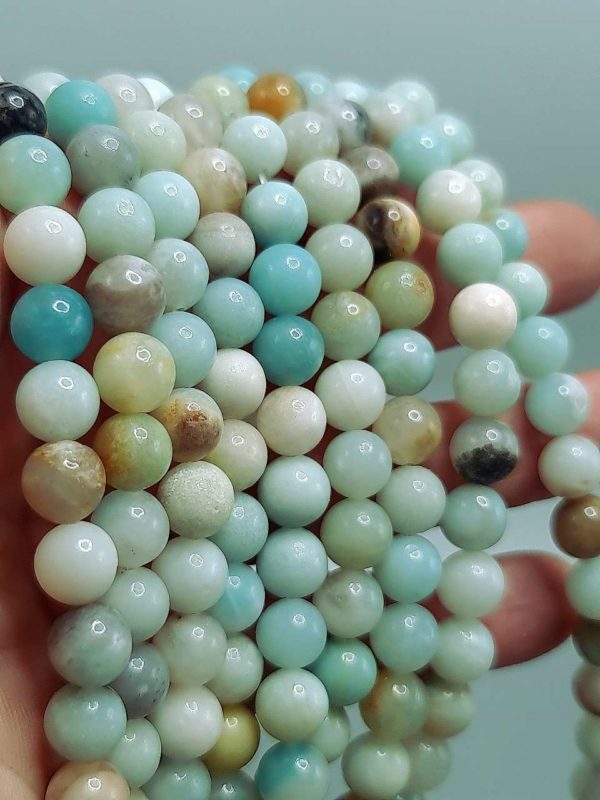 perles amazonite multicolore 8mm