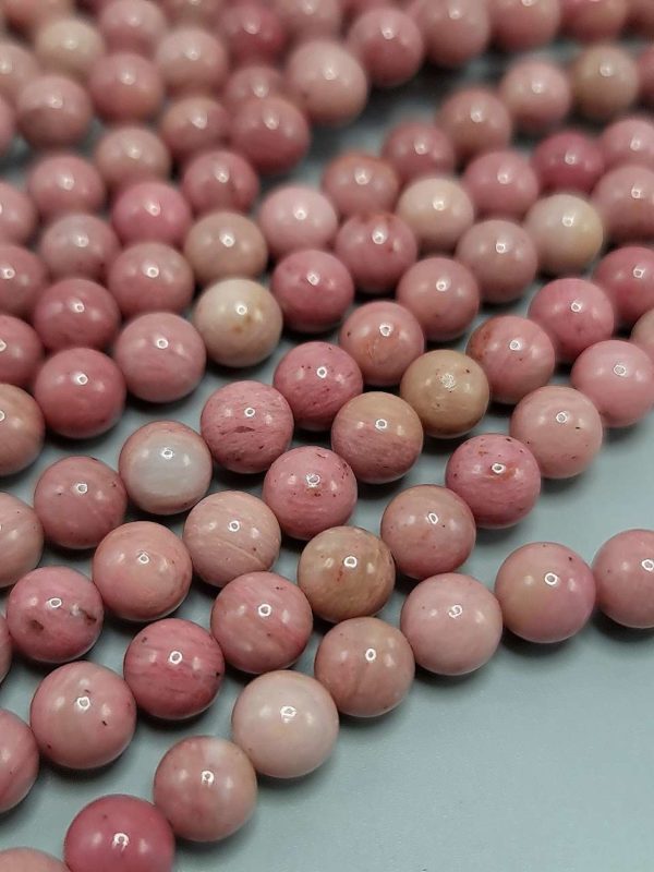 perles de rhodonite rose 6mm