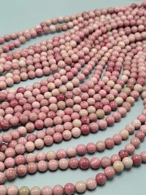 perles de rhodonite rose 6mm