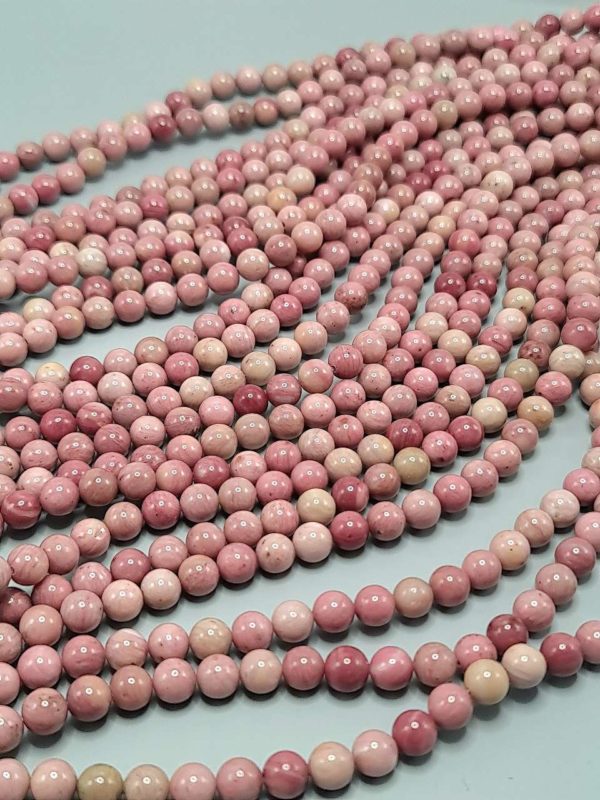 perles de rhodonite rose 6mm