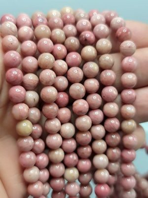 perles de rhodonite rose 6mm