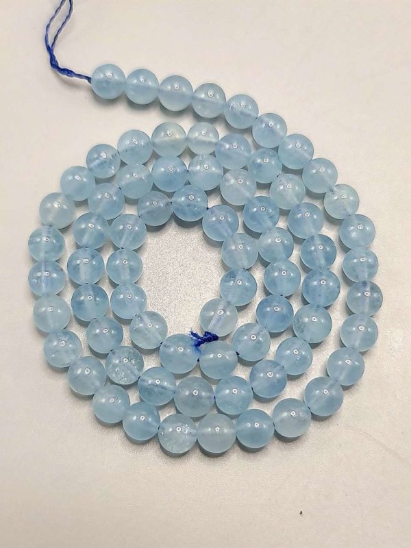 perles aigue marine AA 6mm