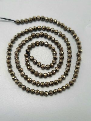 Perles facettés pyrite 3mm
