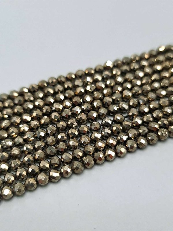 Perles facettés pyrite 3mm