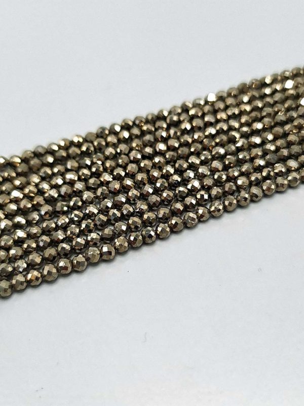 Perles facettés pyrite 3mm