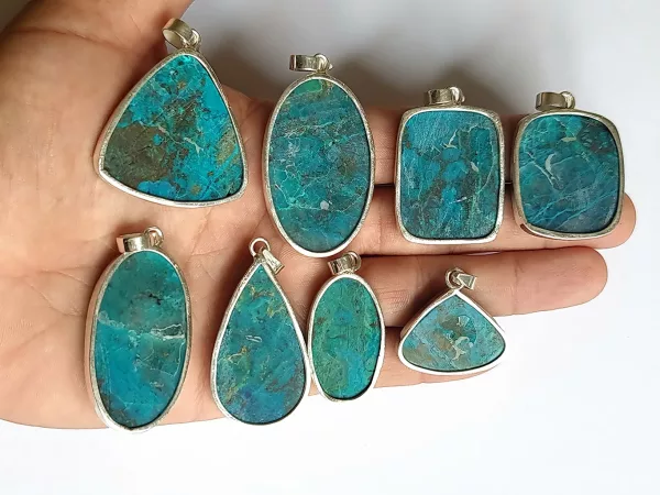 pendentif chrysocolle argent 925