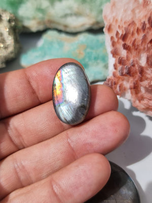 Cabochon de Labradorite Blanc/gris