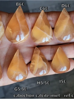 cabochon calcite miel - ref calcitemiel01