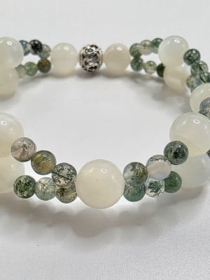 Bracelet Douceur et apaisement agate mousse pierre de lune