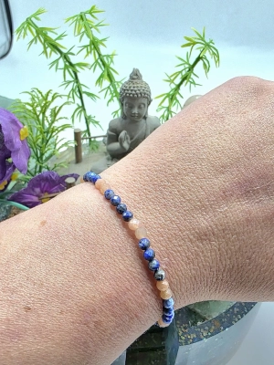 Bracelet intuition et tranquillité sodalite pierre de lune peche