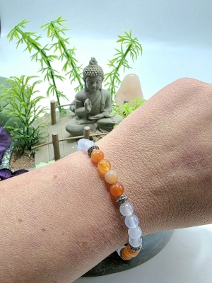 Bracelet affirmation et vitalité calcédoine cornaline