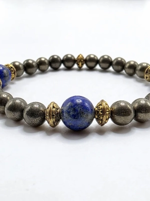 Bracelet mémoire et créativité lapis-lazuli pyrite