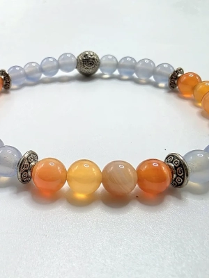Bracelet affirmation et vitalité calcédoine cornaline