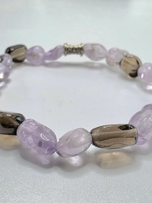 Bracelet addictions améthyste quartz fumé