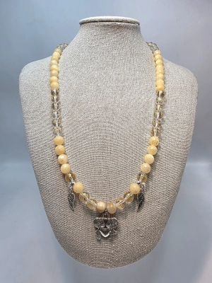 Collier Joie de vivre et dynamisme calcite jaune cristal de roche