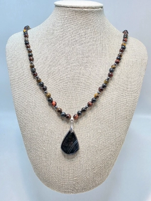 Collier protection oeil de tigre oeil de taureau oeil de faucon