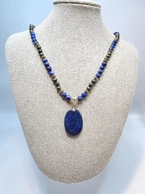 Collier anxiété lapis-lazuli pyrite
