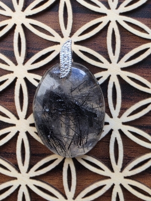 Pendentif Quartz rutile tourmaline